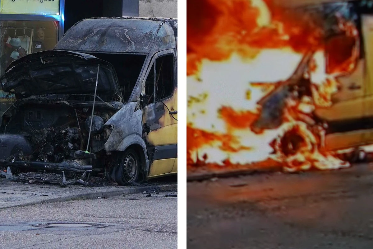 Transporter-Inferno erleuchtet Stuttgarter Abendhimmel