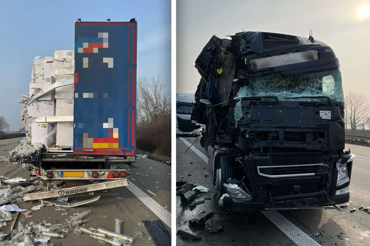 Stau auf der A2: Insgesamt sechs Laster krachen ineinander