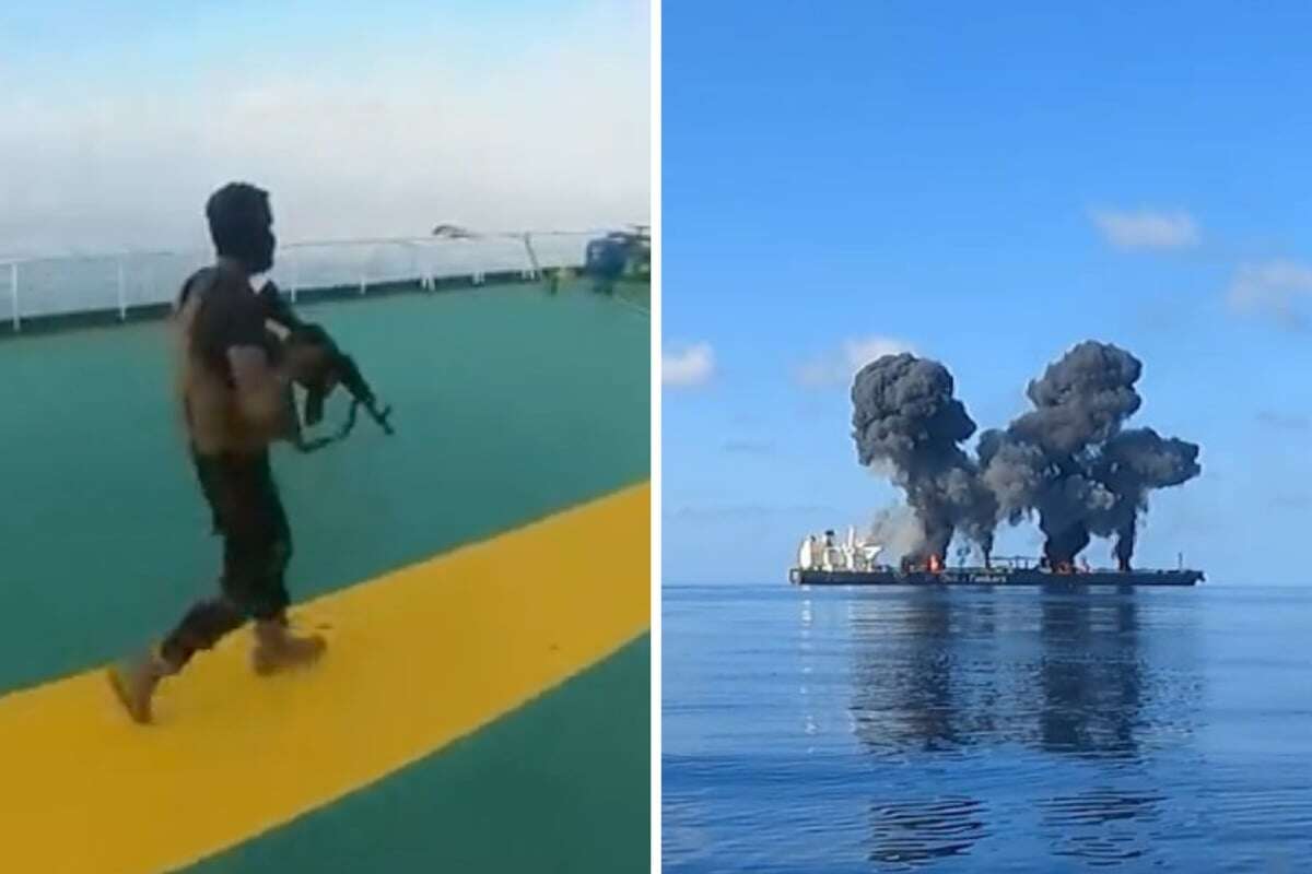 Terroristen verbreiten Video: Huthis sprengen Griechen-Tanker