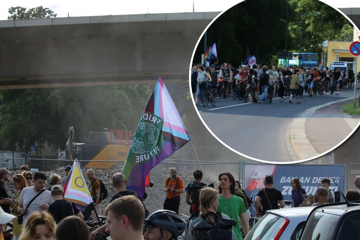 Hunderte demonstrieren gegen neue Carolabrücke als breite 