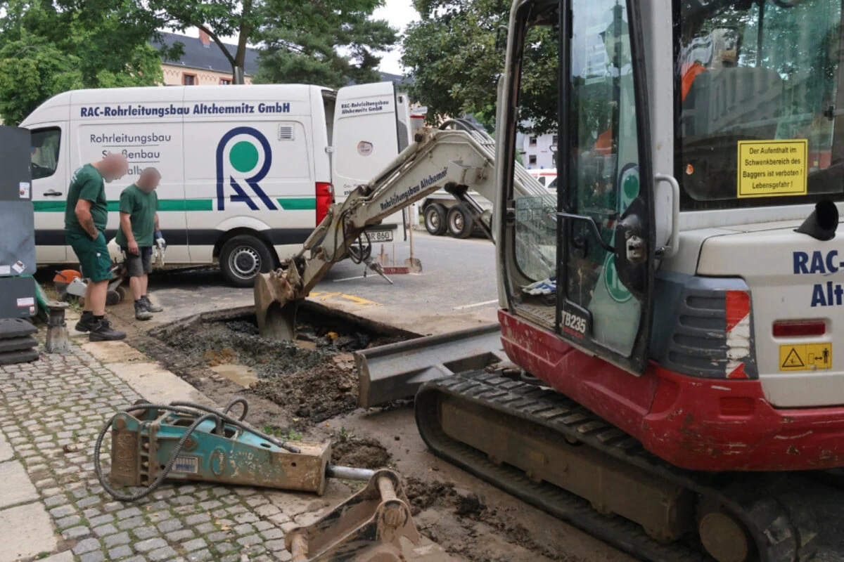 Rohrbruch in Chemnitz: Mehrere Anwohner derzeit ohne Wasser