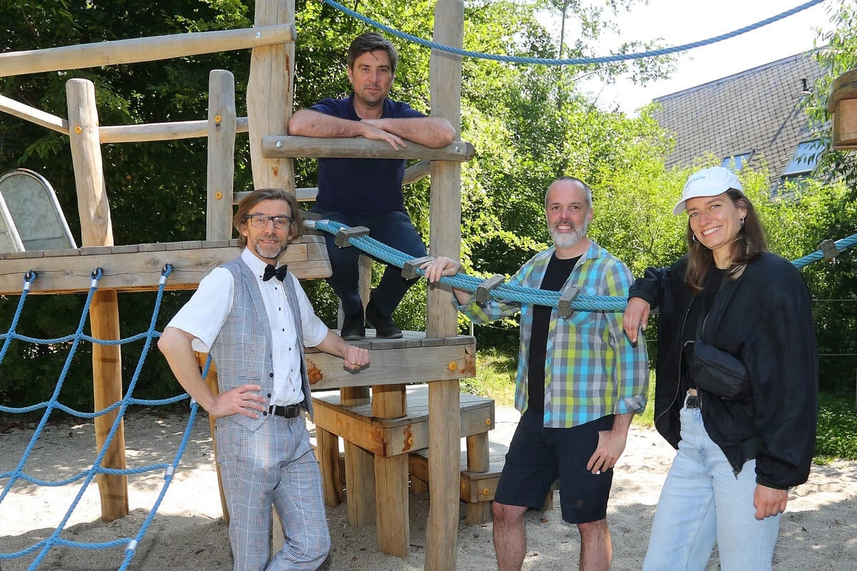 Lehrlinge bringen alten Spielplatz in Dresden-Hosterwitz auf Vordermann