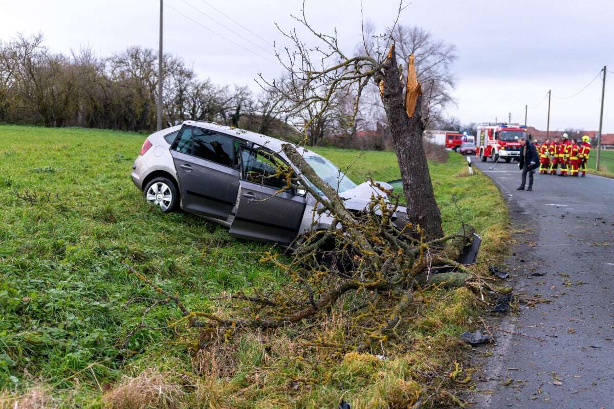 Skoda-Fahrer kracht frontal gegen Baum und stirbt