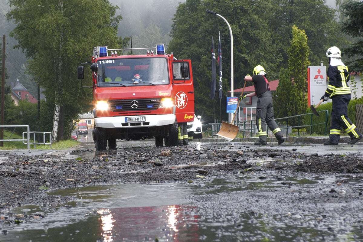 Heftige Unwetter wüten im Erzgebirge