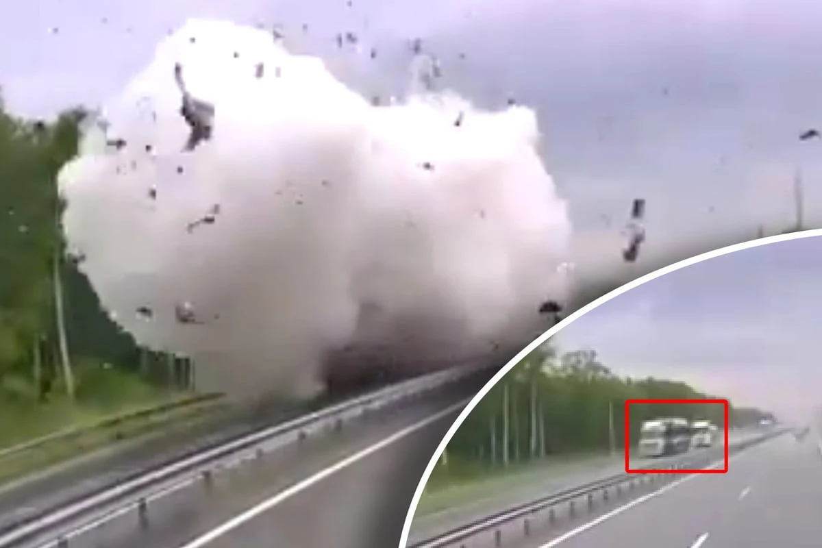 Explosion auf Autobahn: Gaslaster bei Unfall völlig zerfetzt