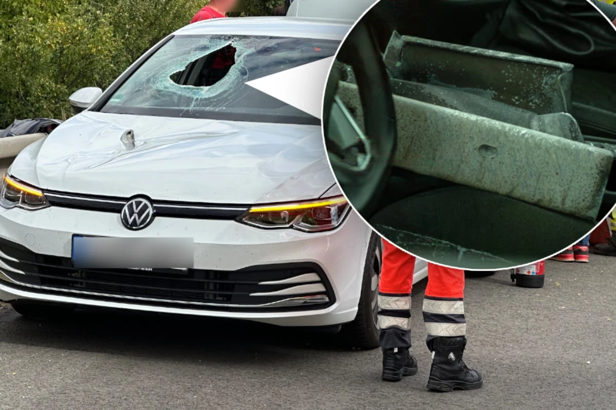 Horror-Unfall auf A4! Metallteil durchbohrt VW: Frau tot
