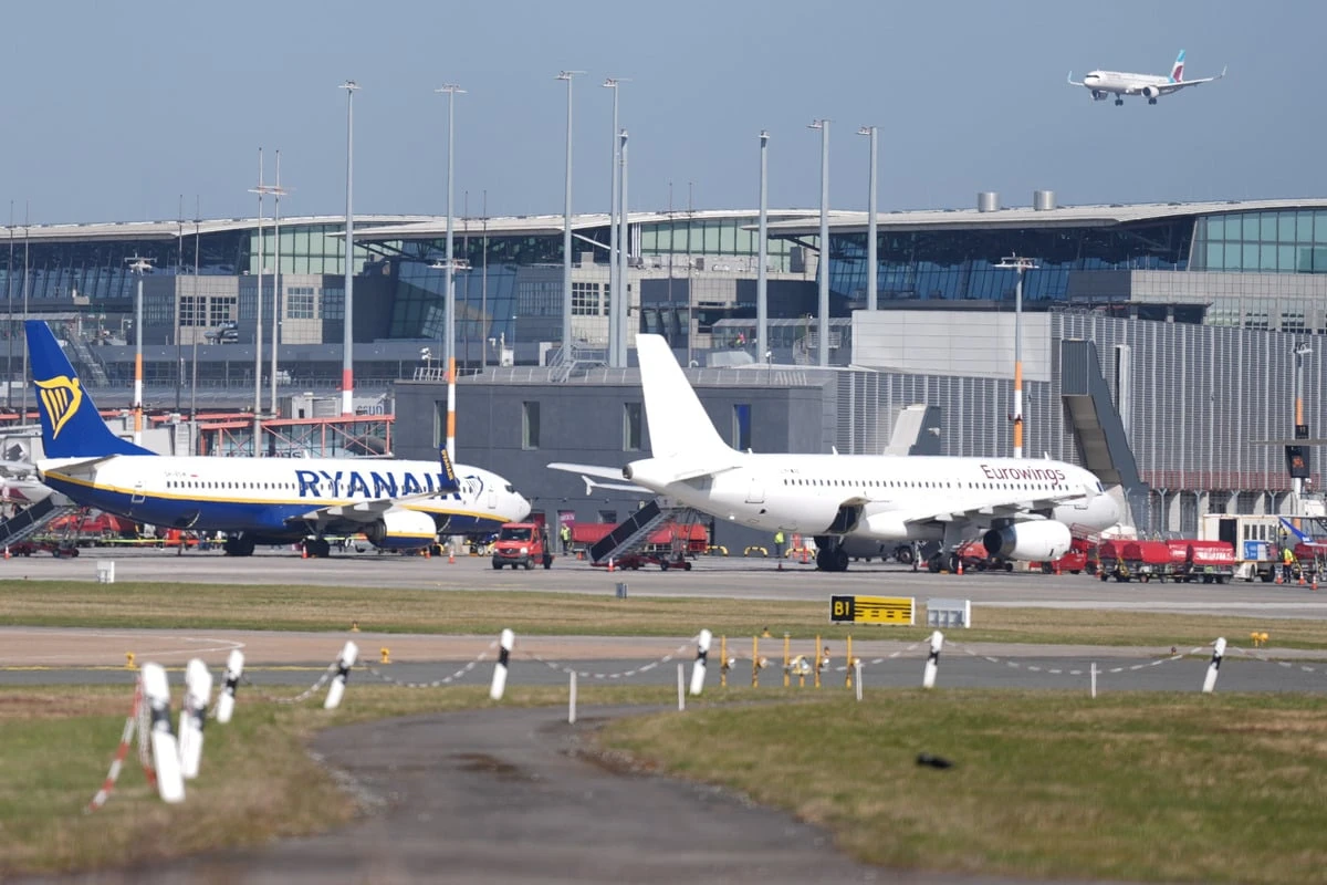 Sicherheitsbereich am Hamburger Flughafen wegen 