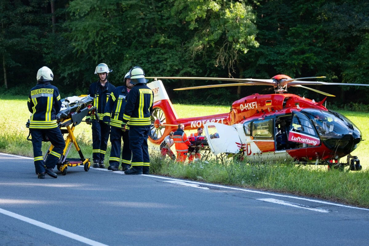 Schwerer Frontal-Crash im Odenwald: Zwei Rettungshubschrauber müssen anrücken