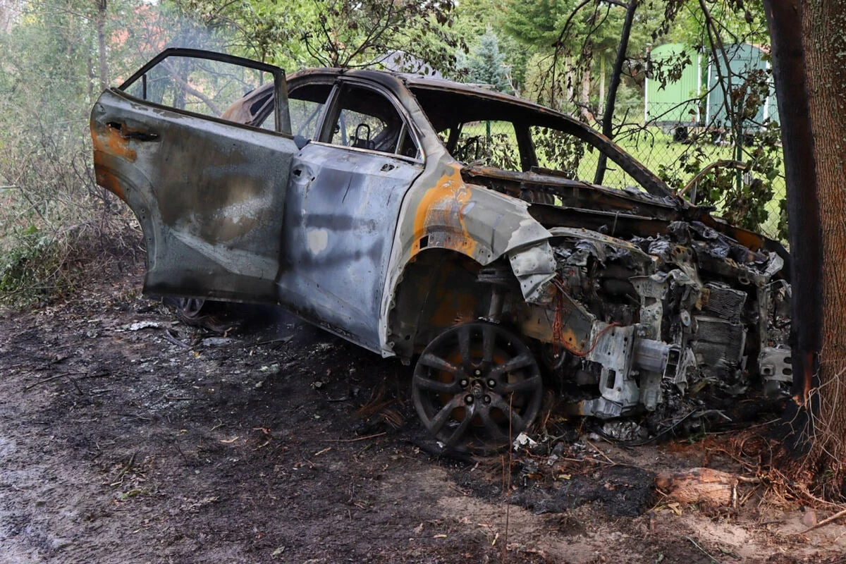 Verfolgungsjagd endet am Baum: Lexus geht in Flammen auf