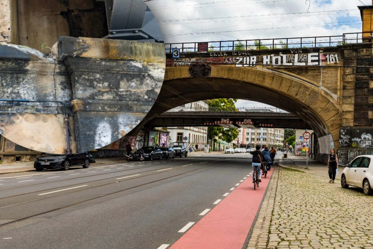 Brocken löst sich: Sorge um Brücke am Bischofsplatz