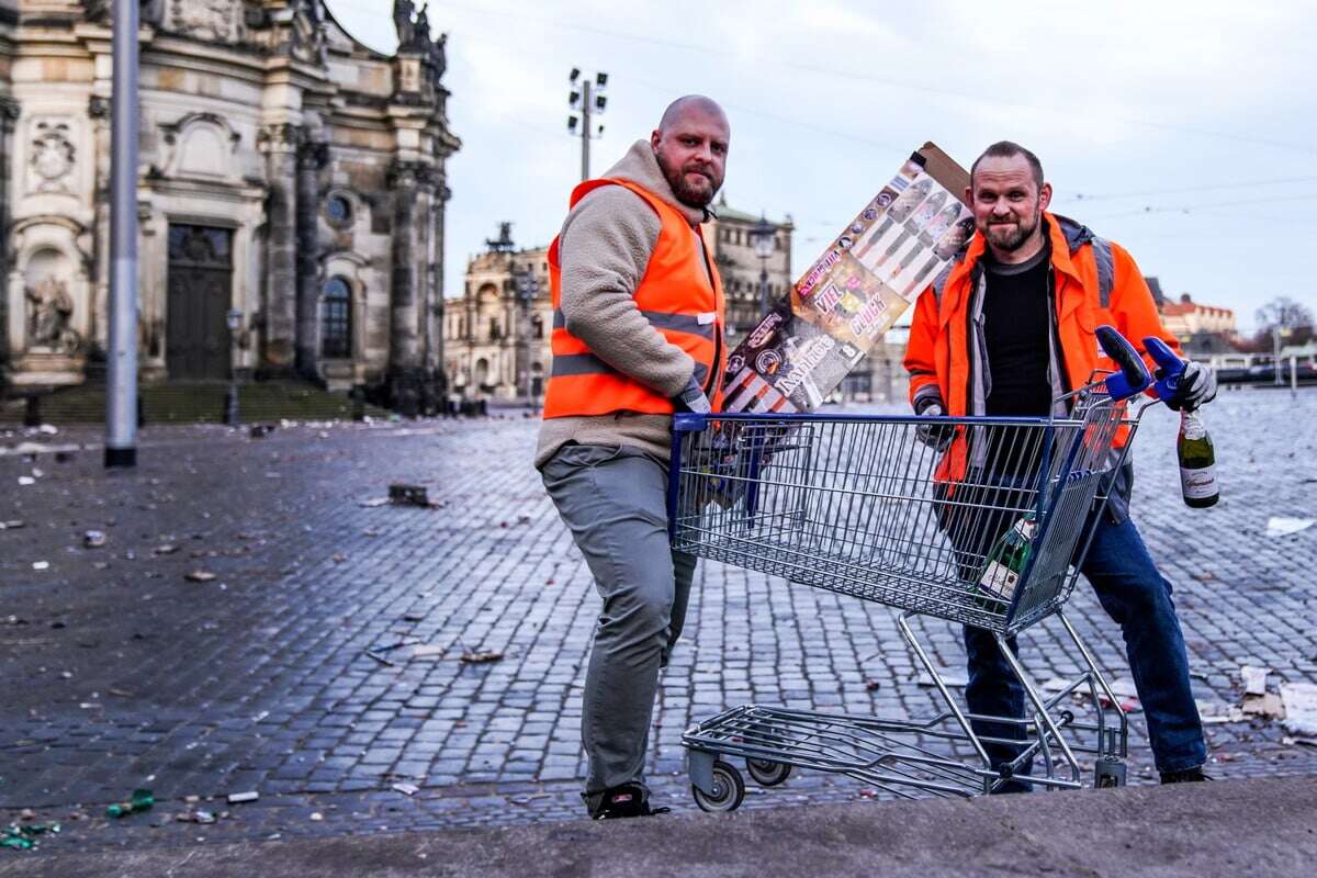 Damit Dresden wieder sauber wird! Brigade in Orange rückt Böller-Müll zu Leibe