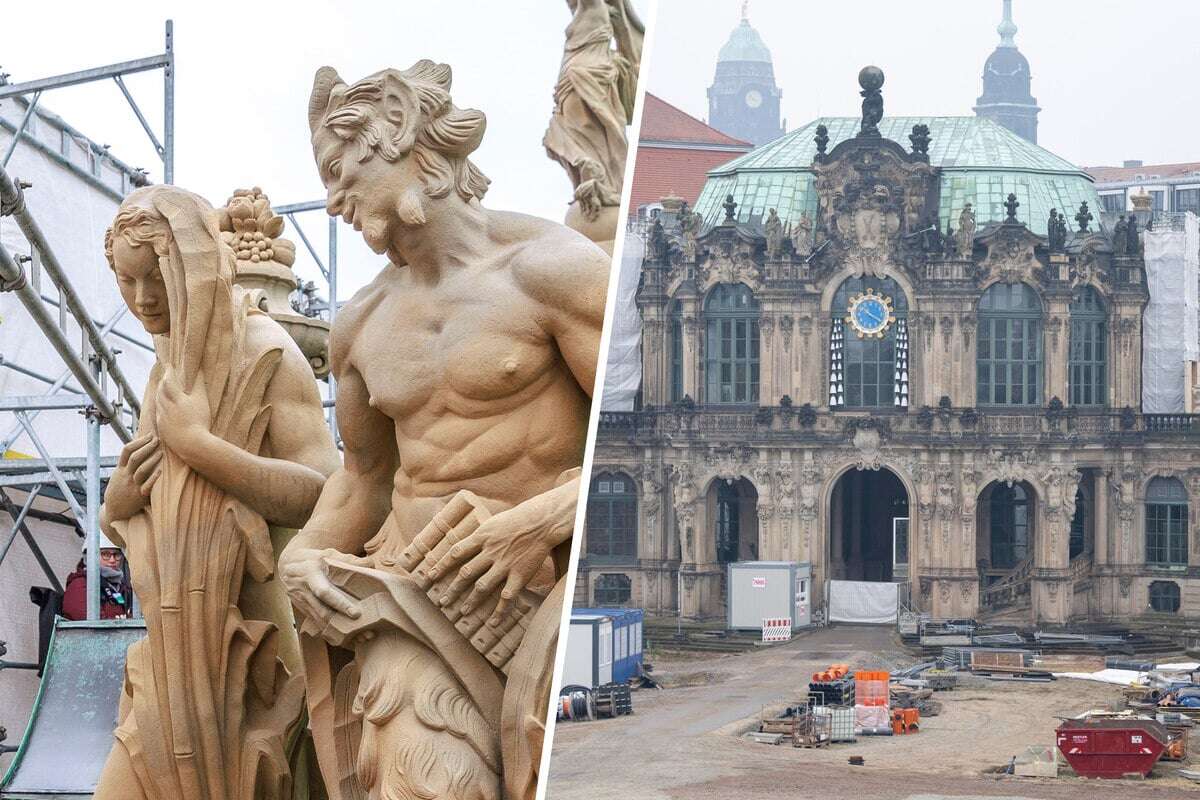 Zwinger-Sanierung: Am Glockenspiel-Pavillon fallen die Gerüste