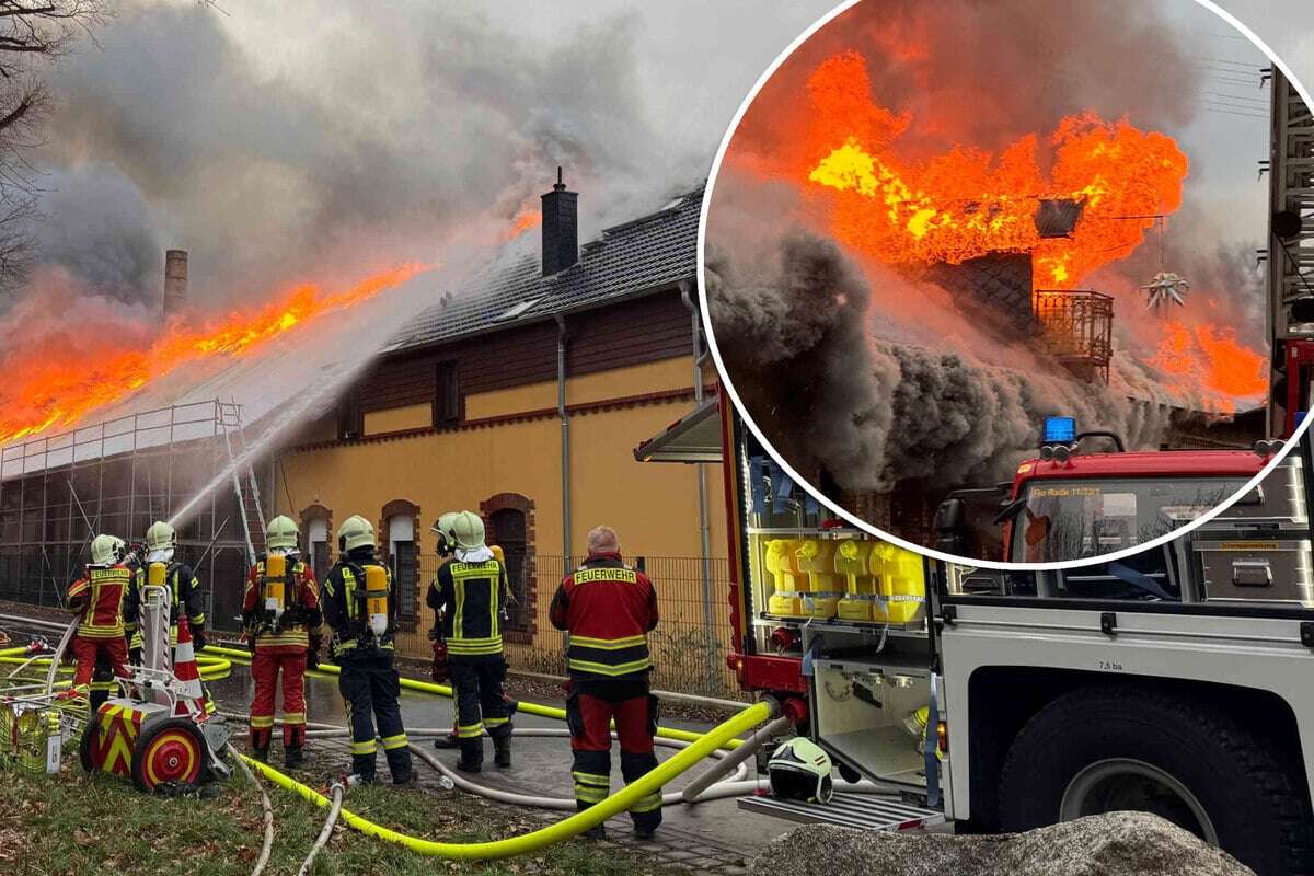 750.000 Euro Schaden bei Großbrand! Feuer greift von Lagerhalle auf Wohnhaus über