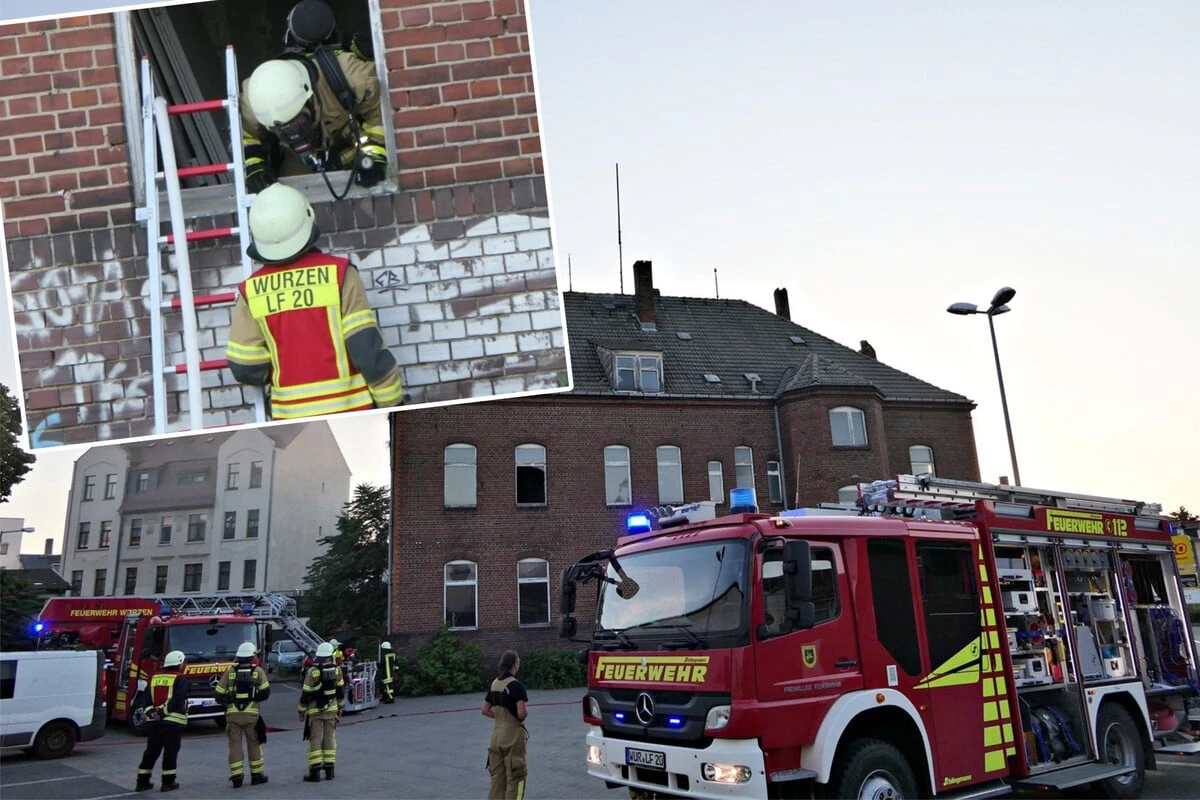 Feuerwehr-Großeinsatz in Wurzen: Dachstuhl steht in Flammen