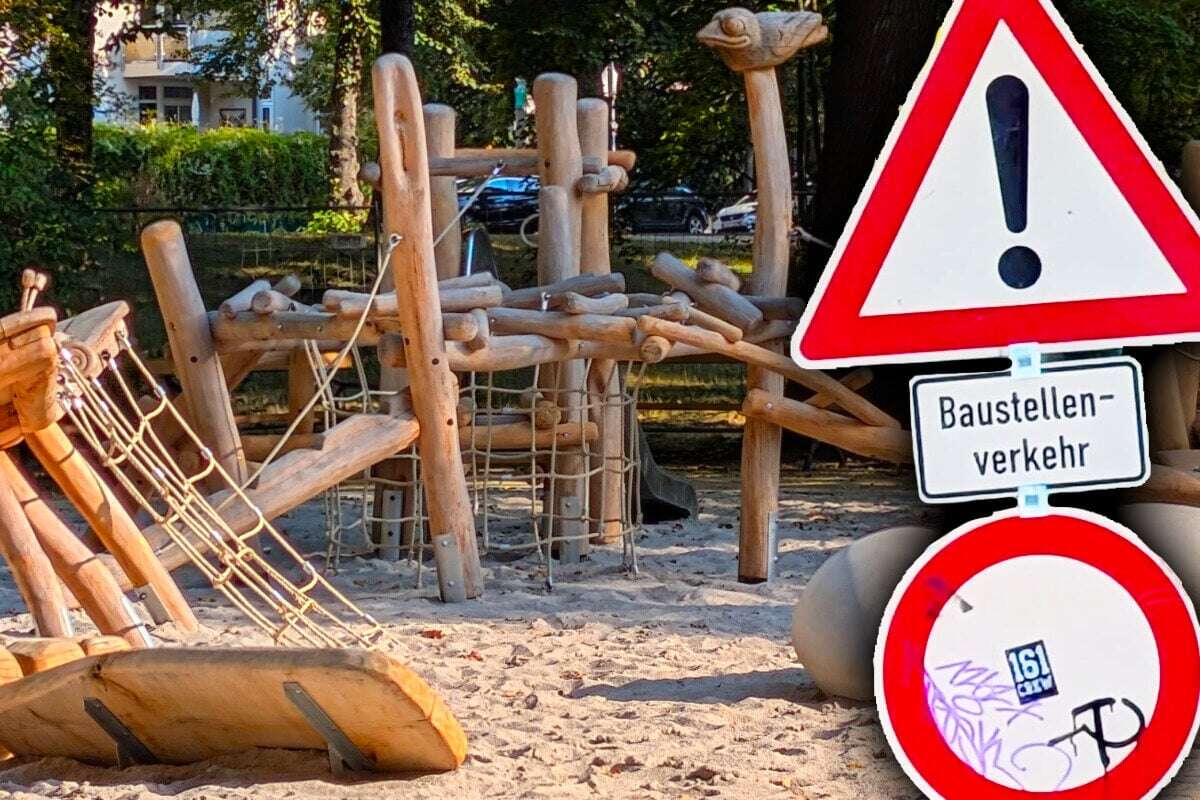 Leipziger Spielplatz fertig, aber abgesperrt: Darum dürfen hier noch keine Kinder spielen