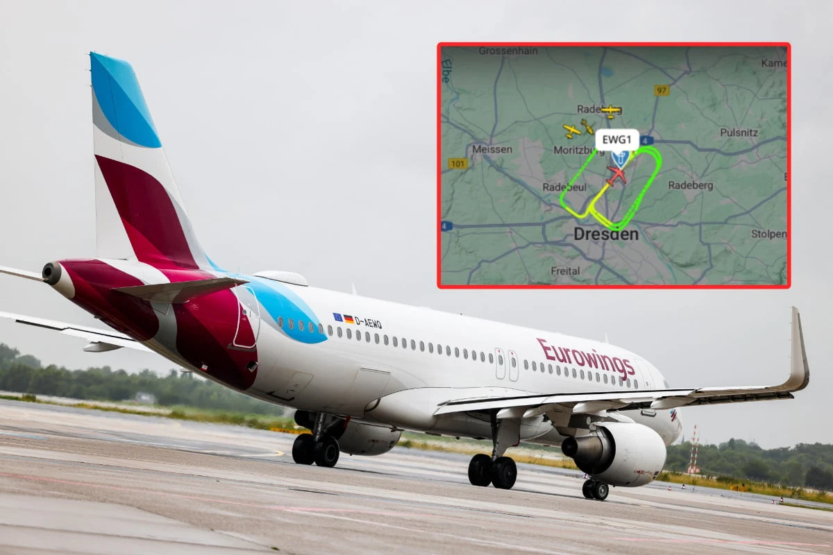 Eurowings-Flugzeug kreist stundenlang am Himmel über Dresden: Was war da los?