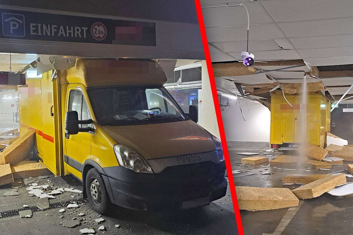 Schneise der Verwüstung: DHL-Transporter ignoriert Durchfahrtshöhe