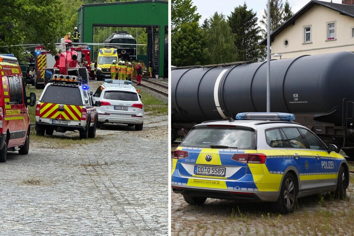 Tragödie an sächsischem Bahnhof: Arbeiter stürzt in Tank-Wagon und stirbt
