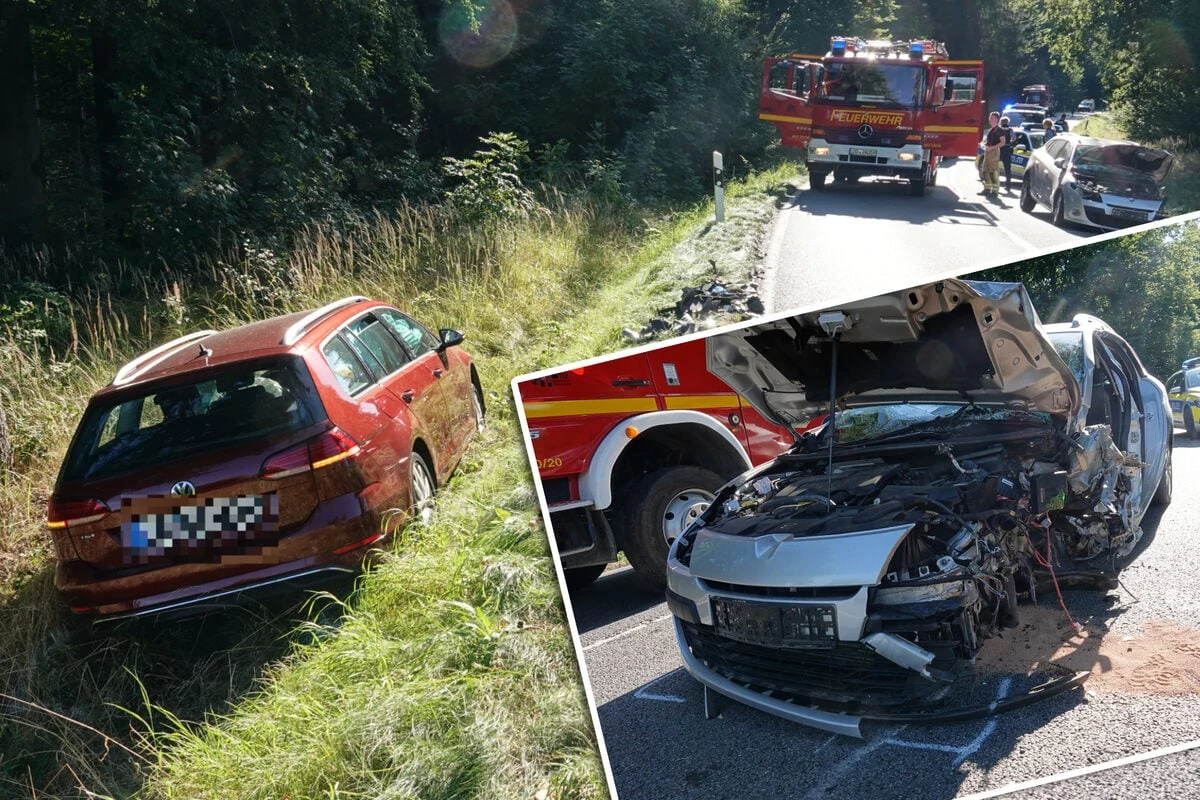 Fahrer aus Auto befreit: Schwerer Unfall in der Dresdner Heide, mehrere Verletzte