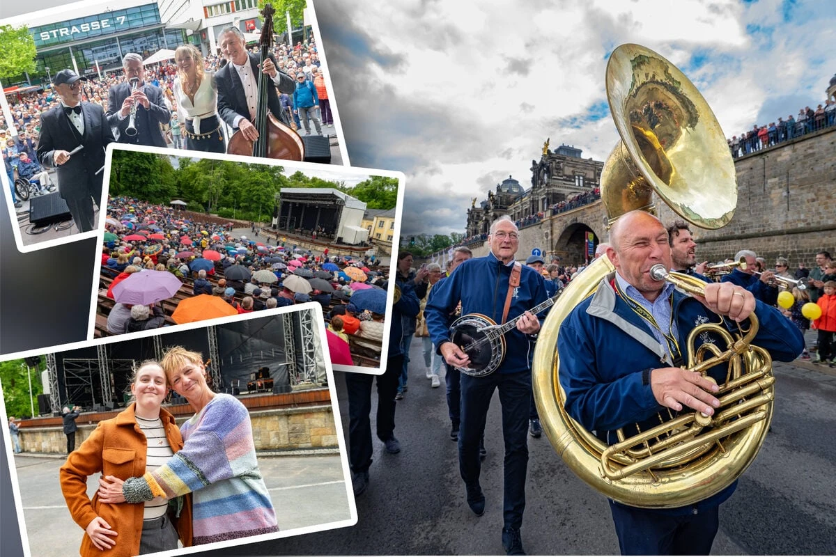 Dixieland hatte Dresden wieder voll im Griff: Tolle Stimmung trotz miesem Wetters