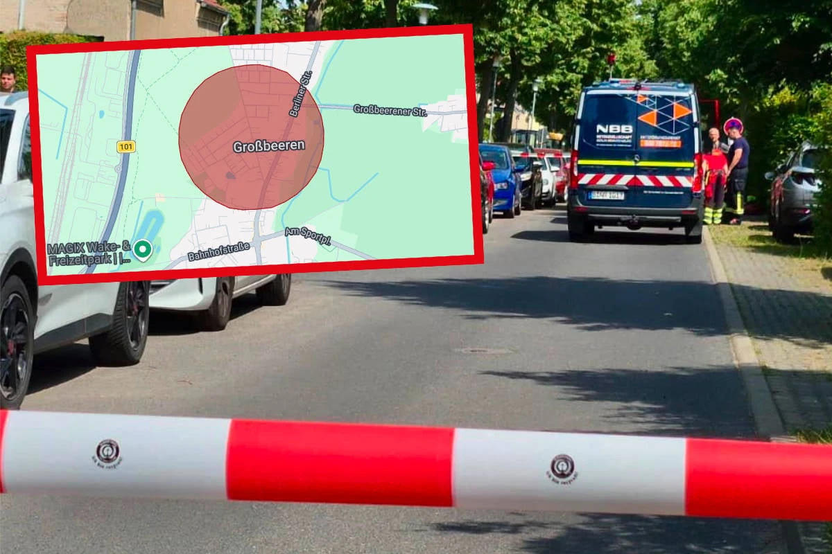 Explosionsgefahr in Großbeeren: Warnung über NINA
