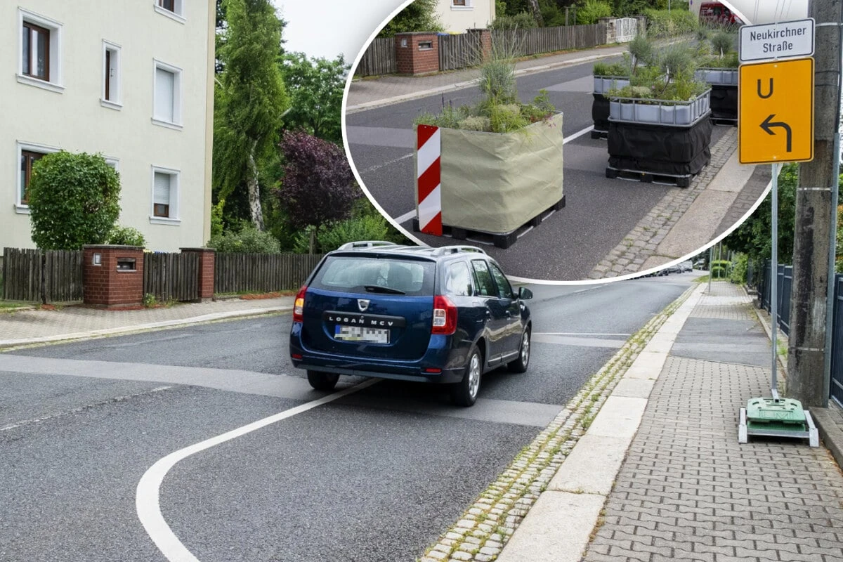 Verkehrsversuch gescheitert? Pflanzinseln in Chemnitz plötzlich verschwunden