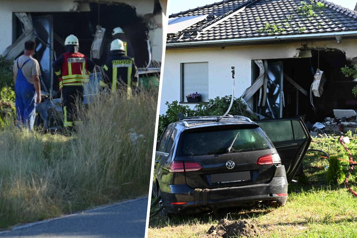 Spur der Verwüstung: VW-Fahrer rast ungebremst ins Wohnzimmer