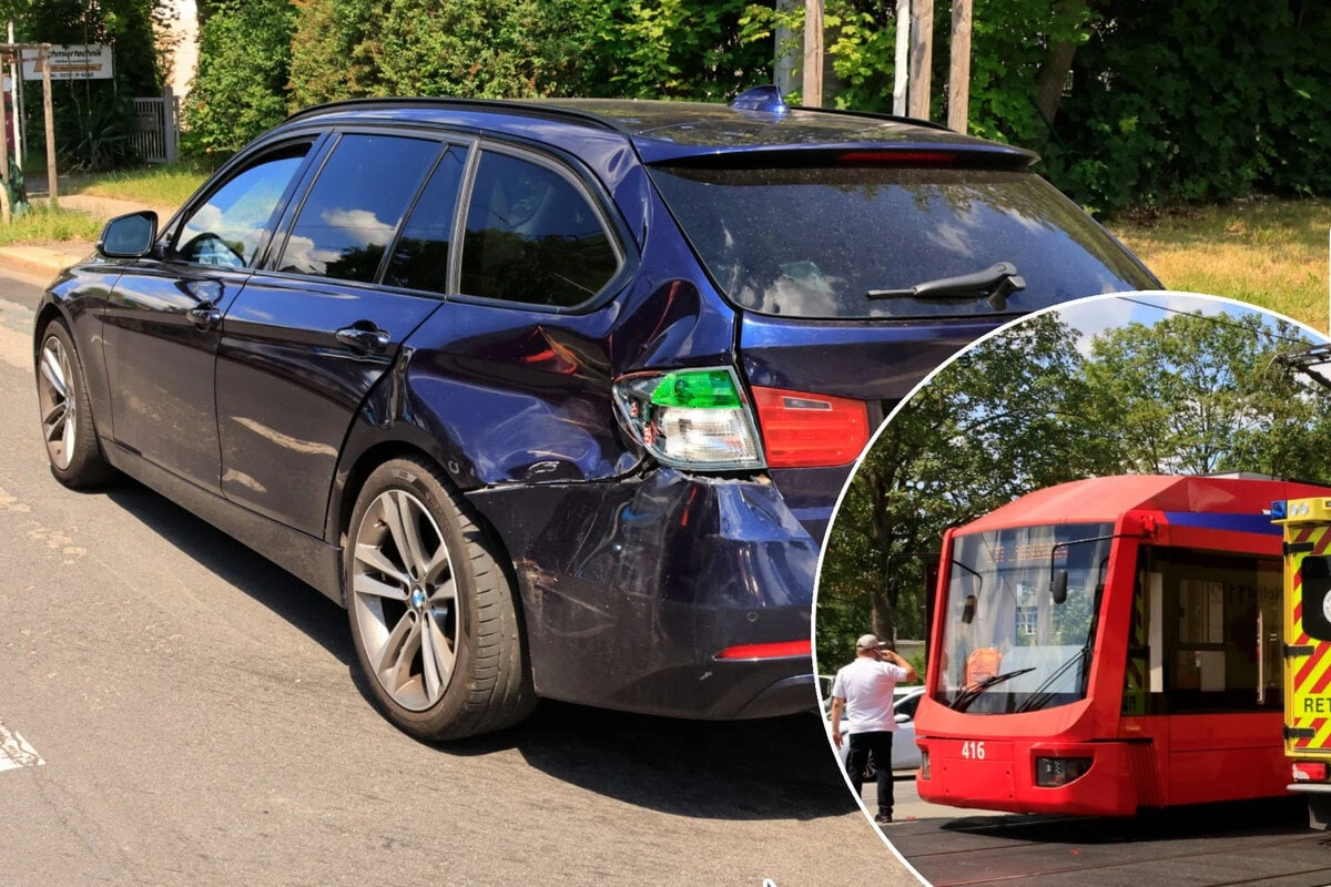 Unfall in Chemnitz: BMW-Fahrerin bei Unfall mit Straßenbahn verletzt
