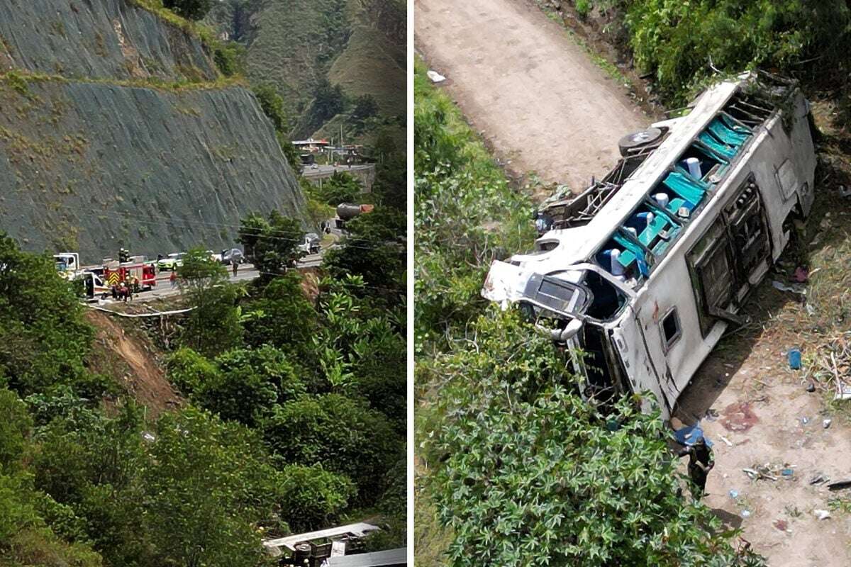 Reisebus stürzt Abhang hinunter: 13 Menschen tot