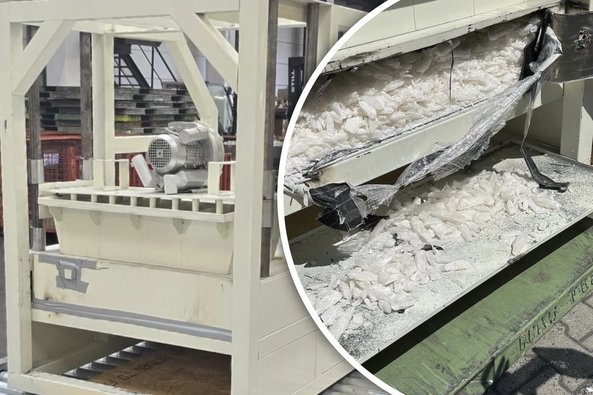 Versteckt in einer Baumaschine: Zoll findet 160 Kilo Crystal Meth an deutschem Flughafen