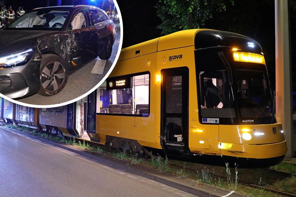 Unfall mit neuer Straßenbahn in Dresden: Hoher Sachschaden, Beteiligte unter Schock