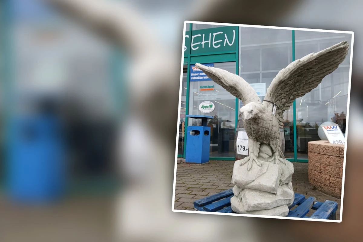 Diebe mussten ordentlich Kraft aufwenden: Wo ist dieser 130 Kilo schwere Adler?