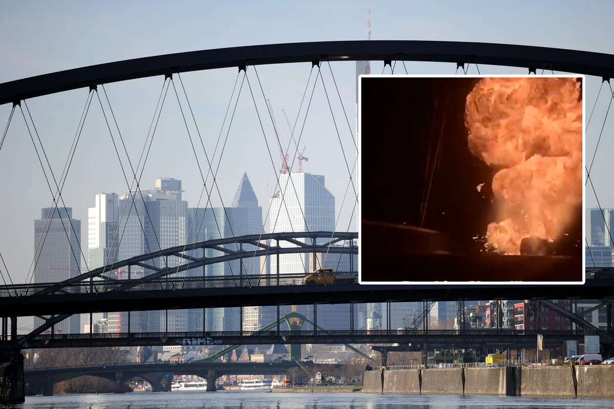 Fahrendes Auto explodiert auf Frankfurter Mainbrücke: Das ist passiert!