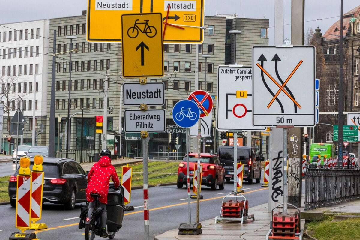 Dresdner Autofahrer aufgepasst: Fahrspur fällt weg für Elberadweg-Umleitung