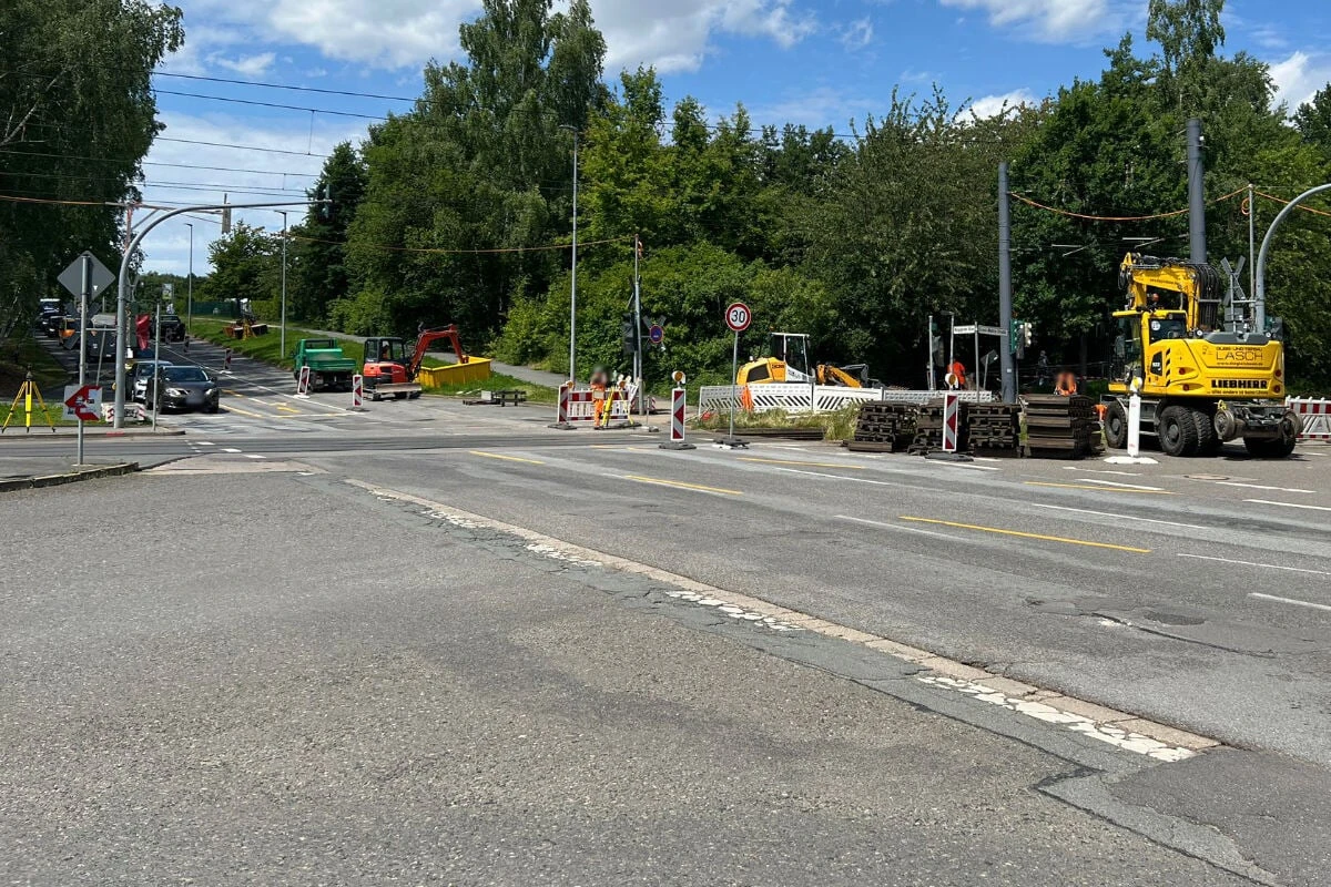 Baustellen in Chemnitz: Gleisarbeiten und Vollsperrung