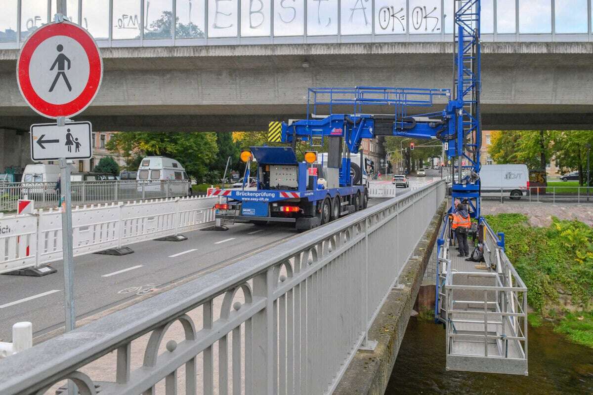 Hier nehmen Prüfer Dresdner Brücke genau unter die Lupe