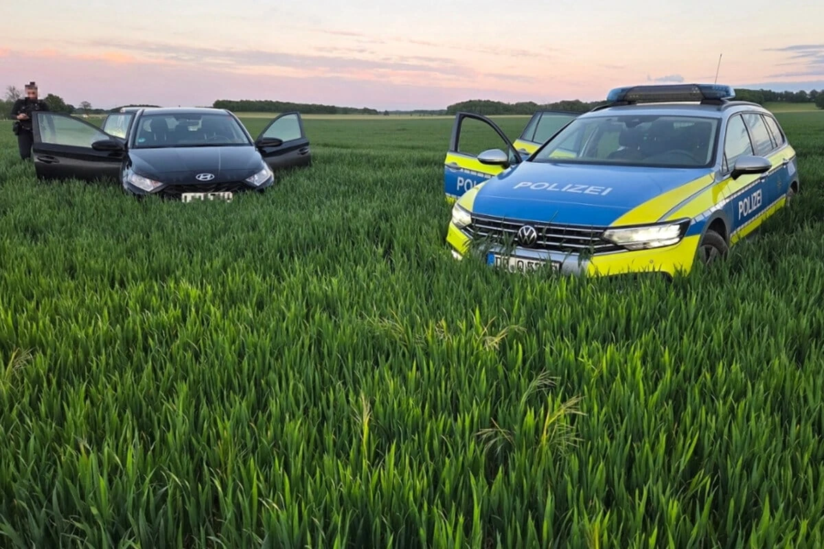 Verfolgungsjagd mit der Polizei endet auf Feld
