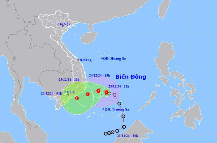 Bão lượn sát bờ, TP.HCM và miền Nam mưa gió ra sao dịp Giáng sinh?