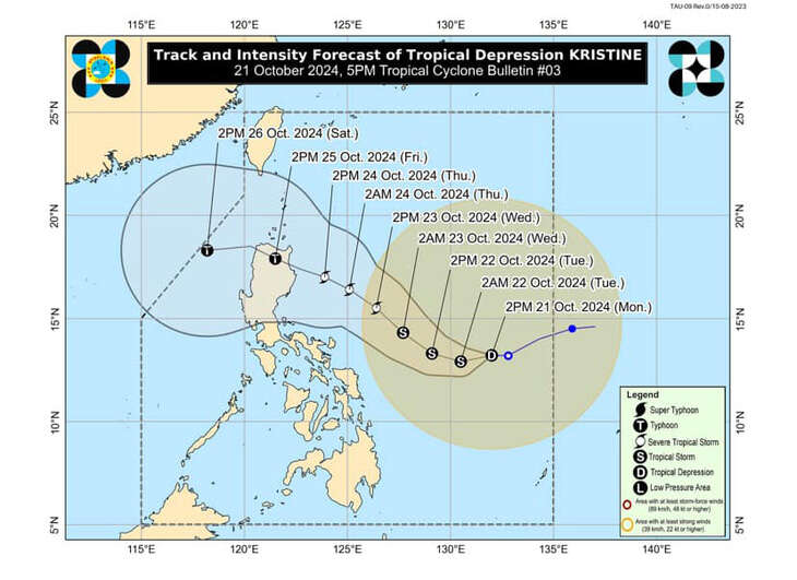 Áp thấp nhiệt đới ngoài khơi Philippines khả năng mạnh lên thành bão, khả năng vào Biển Đông