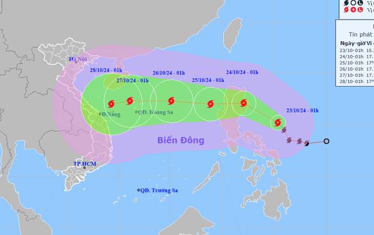 Bão Trà Mi mạnh lên cấp 9, dự báo liên tục tăng cấp trên Biển Đông