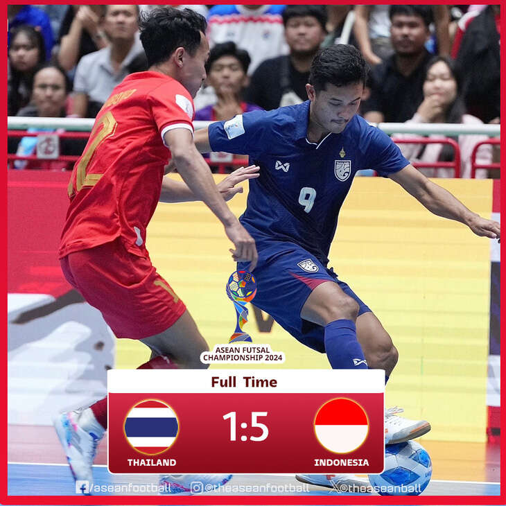 Đè bẹp Thái Lan 5-1, Indonesia gặp tuyển futsal Việt Nam ở chung kết