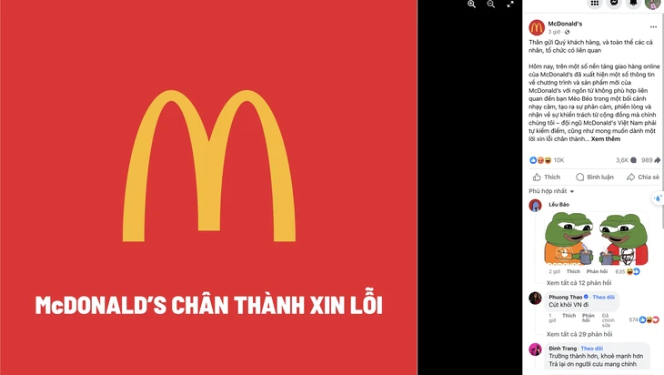 McDonald’s Việt Nam xin lỗi bởi quảng cáo 'ăn theo' kém duyên