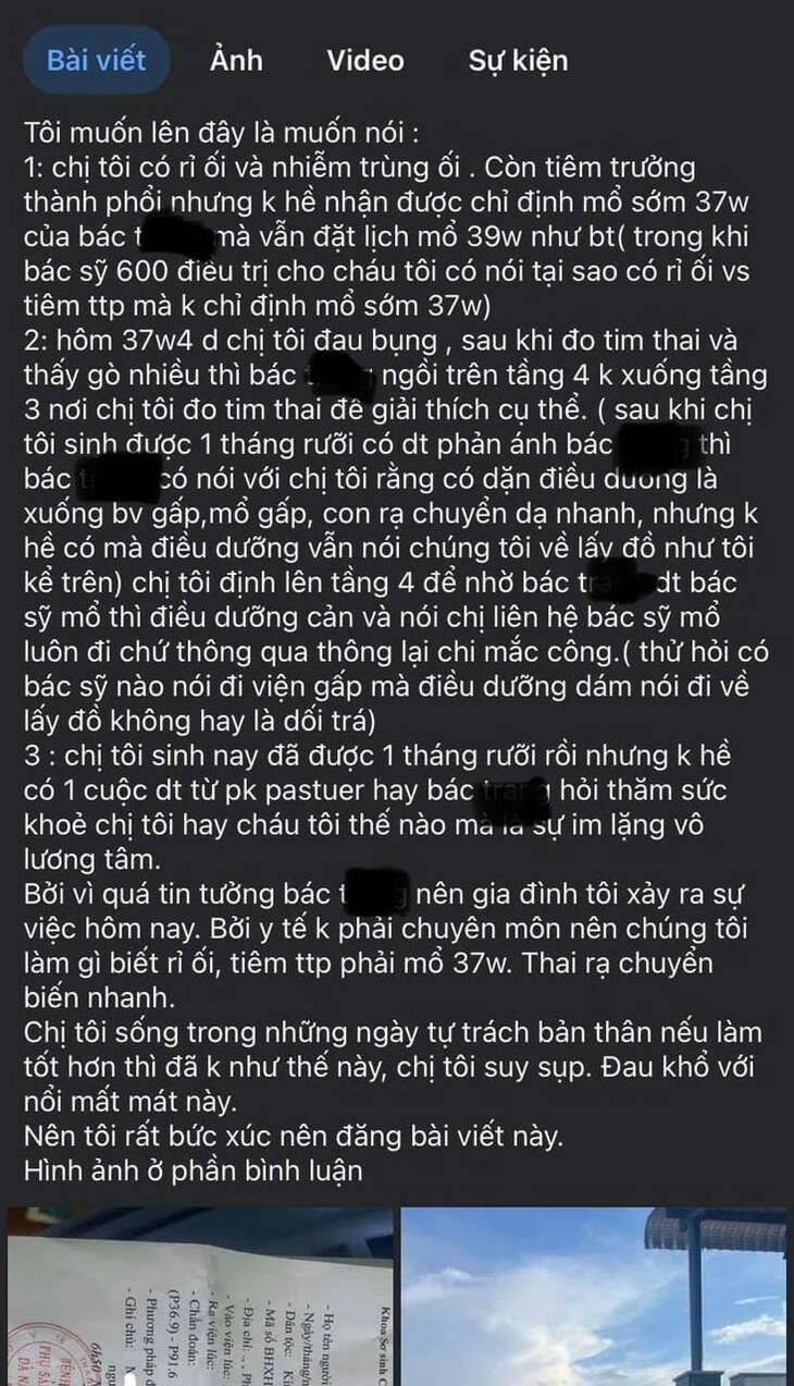 Xác minh vụ phòng khám ở Đà Nẵng bị tố tắc trách làm sản phụ mất con