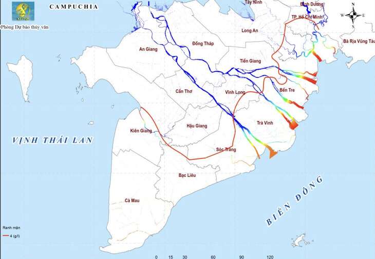 Xâm nhập mặn ở đồng bằng sông Cửu Long duy trì ở mức cao