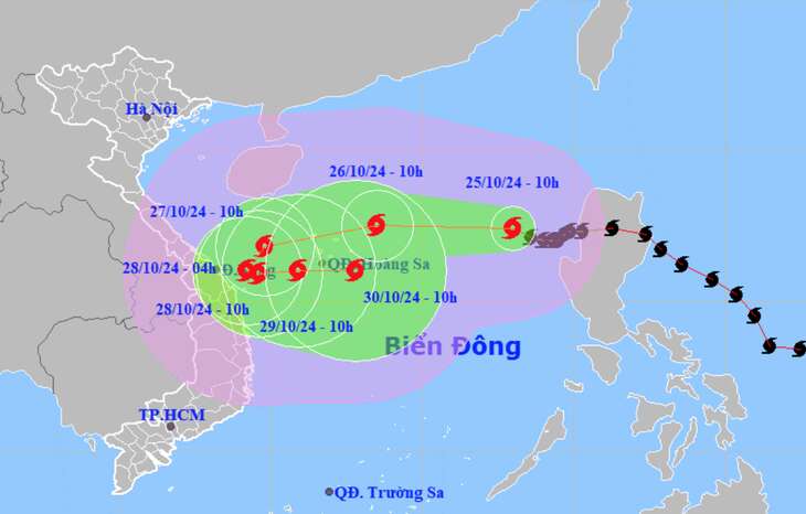 Hai kịch bản bão Trà Mi đều gây mưa lớn ở miền Trung