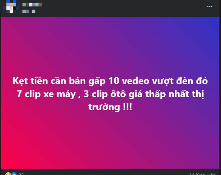 Đu trend lên mạng xã hội rao bán clip vượt đèn đỏ, coi chừng bị phạt