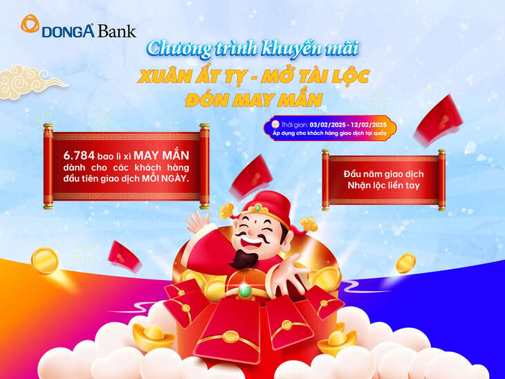 DongA Bank dành 6 tỉ đồng lì xì khách hàng giao dịch đầu xuân