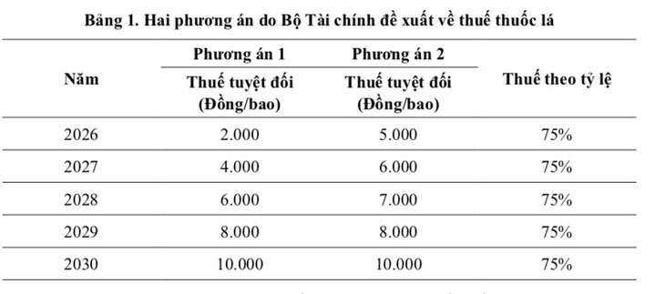 Đề xuất áp thuế 15.000 đồng/bao thuốc lá vào năm 2030