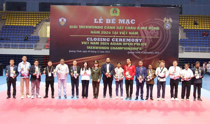 Việt Nam nhất toàn đoàn Giải taekwondo cảnh sát châu Á mở rộng với 37 huy chương vàng