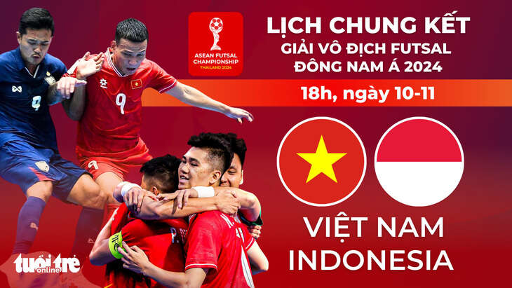 Lịch thi đấu chung kết Giải futsal Đông Nam Á 2024: Việt Nam đấu Indonesia chiều nay